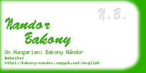 nandor bakony business card