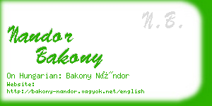 nandor bakony business card